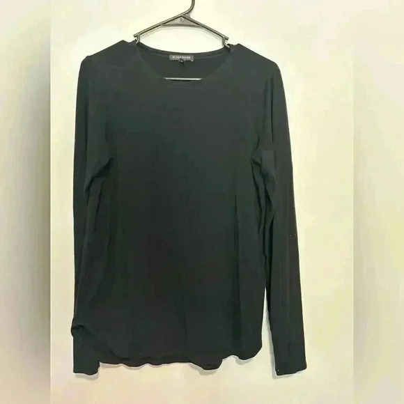 Eileen Fisher Womens Long Sleeve black Tee Size S FLAWED - Picture 5 of 6